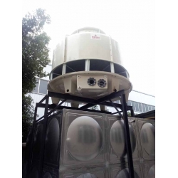 成都龙泉冷却塔水循环系统施工现场水泵冷却塔管道控制箱安装现场